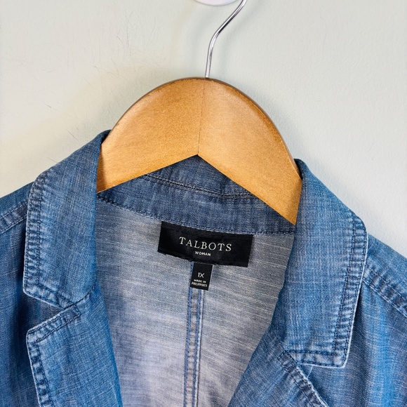 Talbots Chambray Single Button Blazer Size 1X - Picture 3 of 4